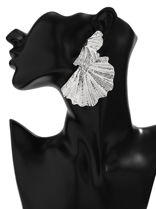 Boucles d'oreilles pendantes géométriques en forme de feuilles, couleur unie