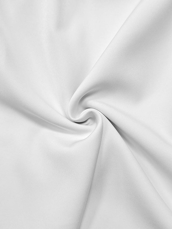 Robe longue ample à manches mi-longues, avec ceinture, à décolleté en V profond, couleur unie