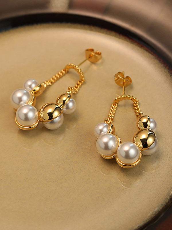 Boucles d'oreilles pendantes géométriques à chaîne