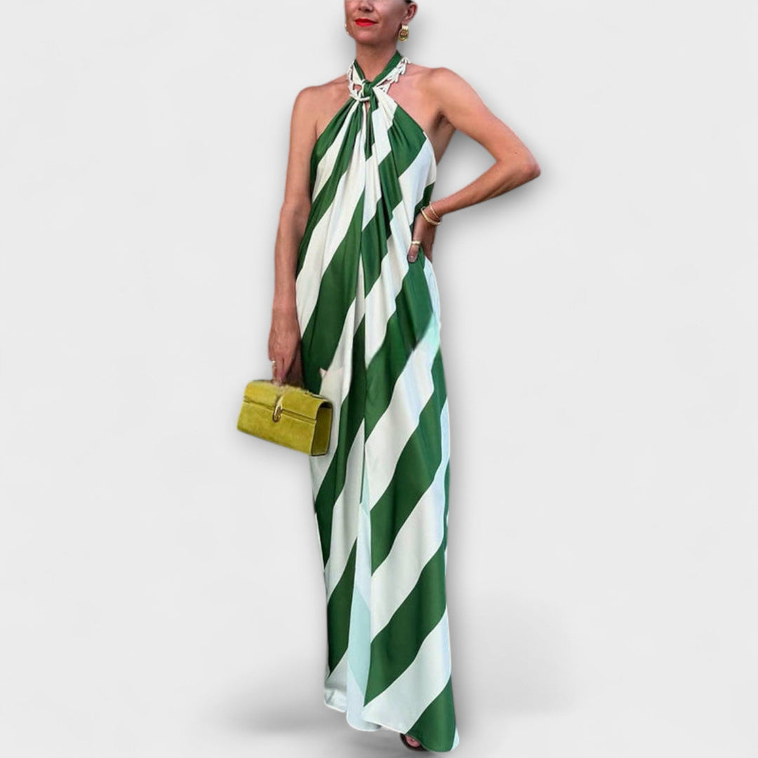Marlowe - Robe maxi dos nu à motif rayé
