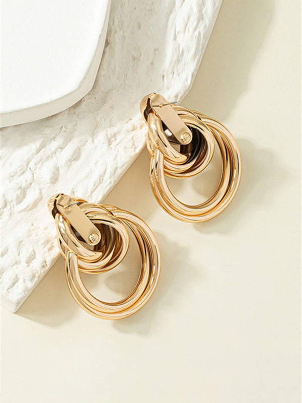 Boucles d'oreilles géométriques ajourées brillantes