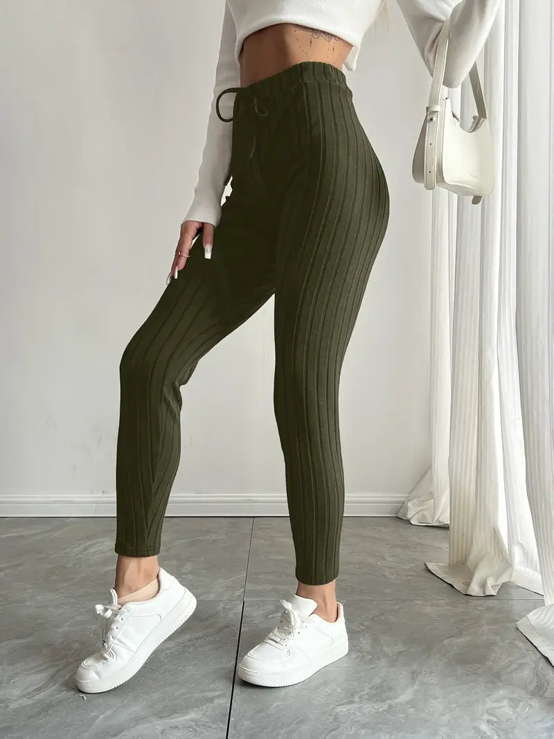 Athena - Leggings pour femmes en tissu côtelé extensible