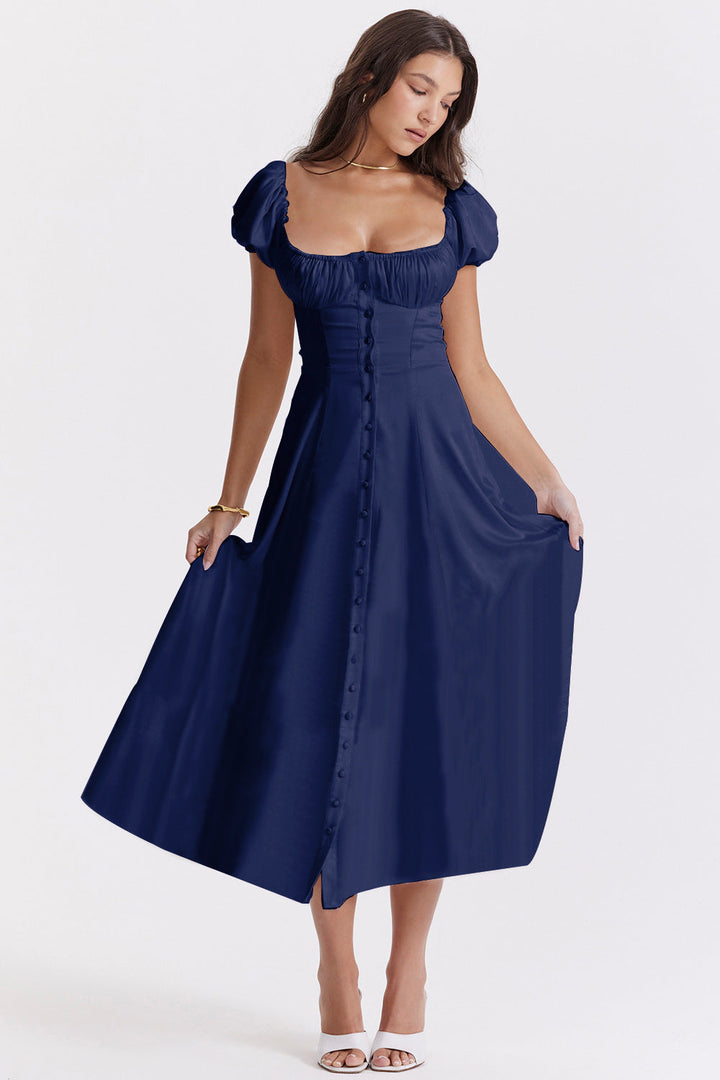 Beatriz - Robe midi avec corset et boutons