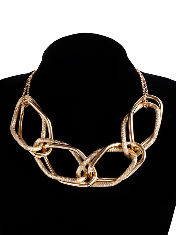 Collier géométrique à chaîne, couleur unie
