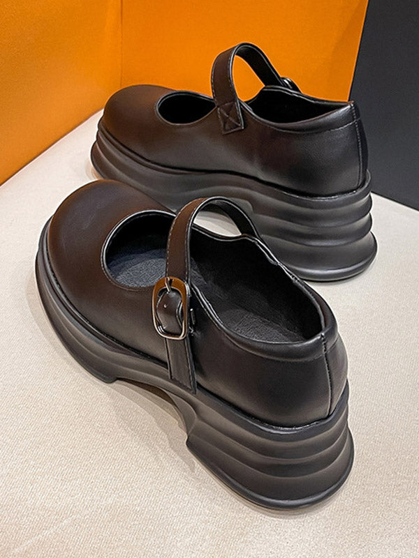 Chaussures à plateforme Mary Janes avec boucle de ceinture