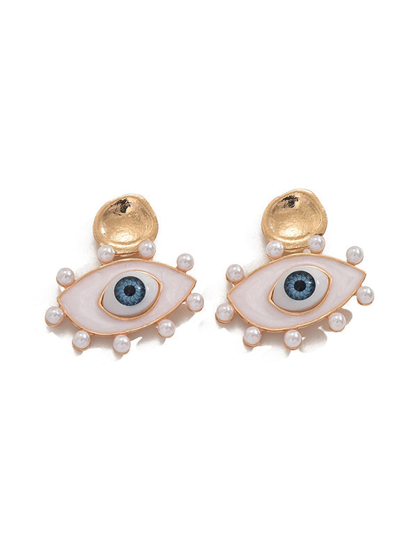 Accessoires de boucles d'oreilles géométriques en forme d'oeil