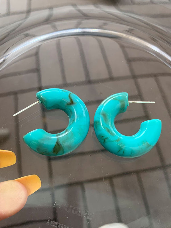 Boucles d'oreilles géométriques en acrylique simples et chics, 10 couleurs