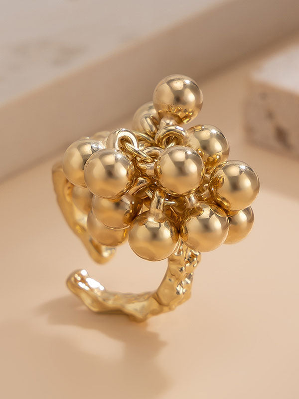 Bague perlée géométrique couleur unie