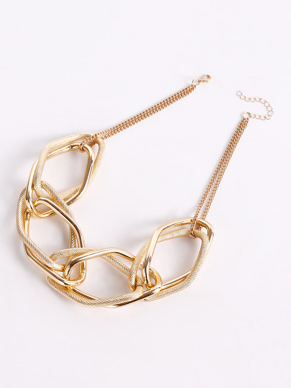 Collier géométrique à chaîne, couleur unie