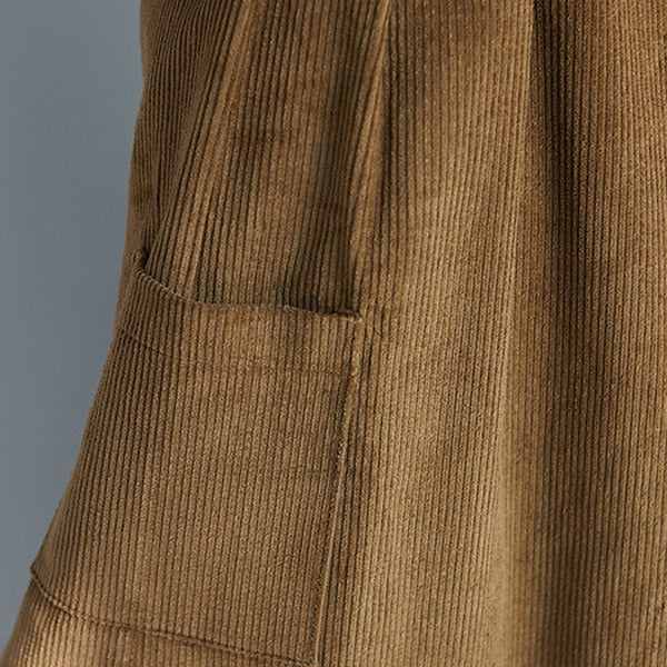 Pantalon large en velours côtelé à fermeture éclair vintage super ample