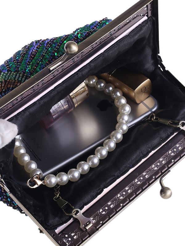 Sac à main de maquillage à paillettes géométriques urbaines 4 couleurs