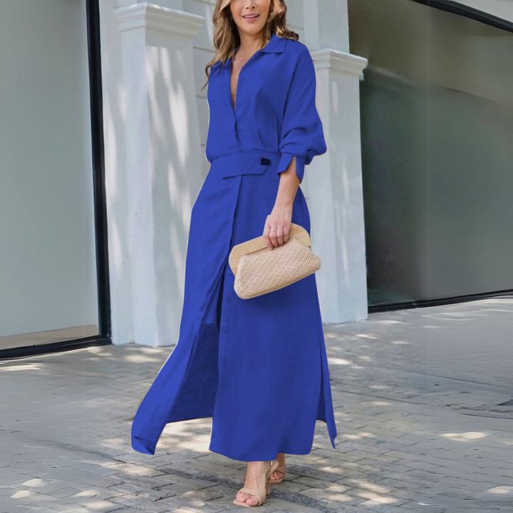 Patricia | Robe Maxi Élégante à Boutons pour Femmes