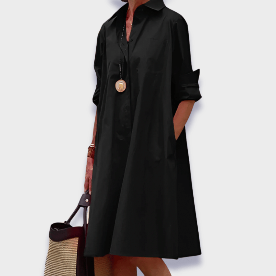Celeste | Robe Midi à Col Polo