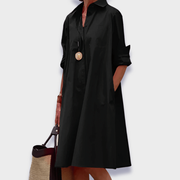 Celeste | Robe Midi à Col Polo