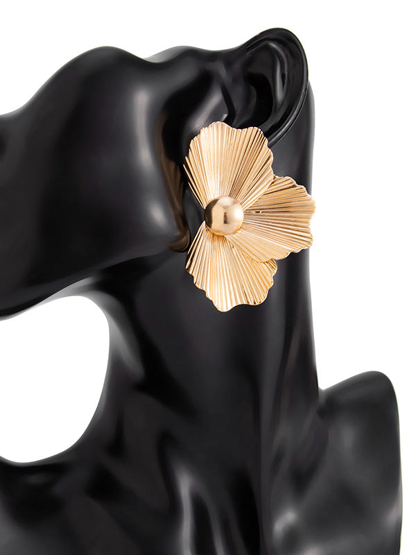 Boucles d'oreilles à coupe irrégulière, en forme de fleur
