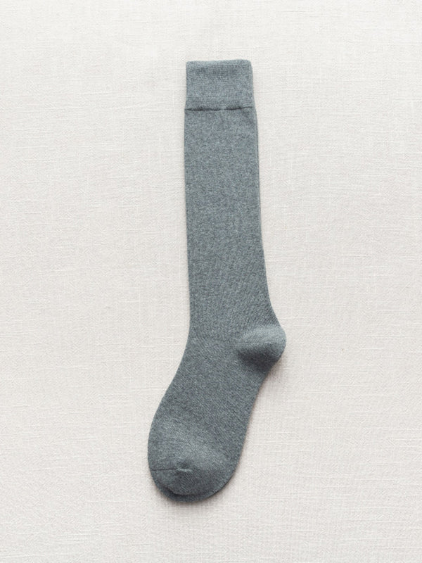 Chaussettes décontractées chaudes couleur unie