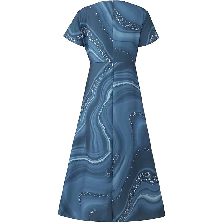 MAYLORA™ | Robe midi à décolleté en V avec design en spirale