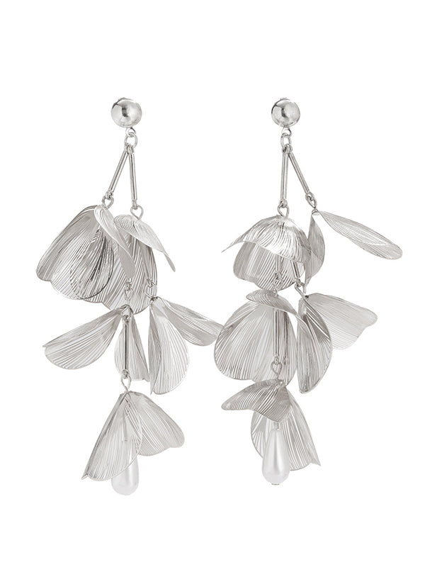 Boucles d'oreilles pendantes géométriques à pompons