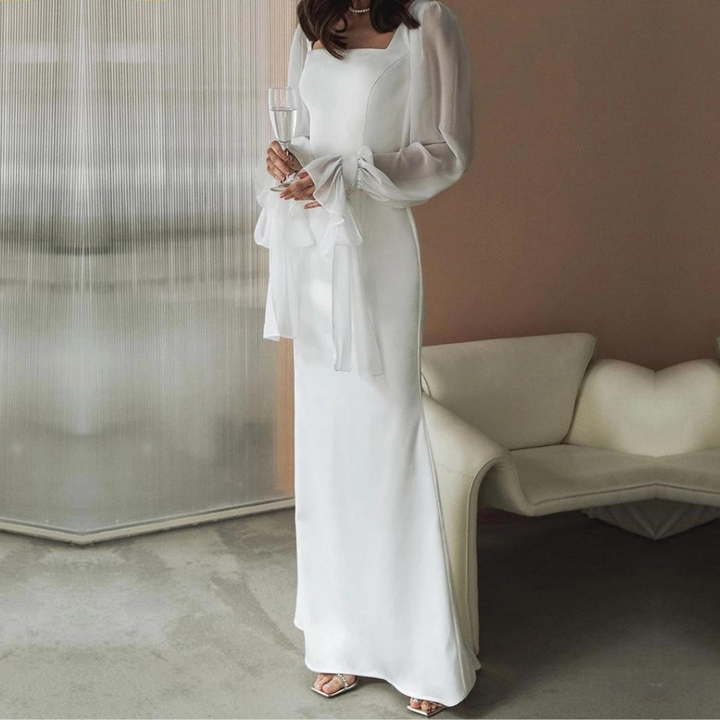 Mona - Robe maxi pour femmes pour le soir avec des manches longues