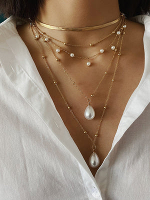 Collier géométrique vintage, tendance, à chaîne