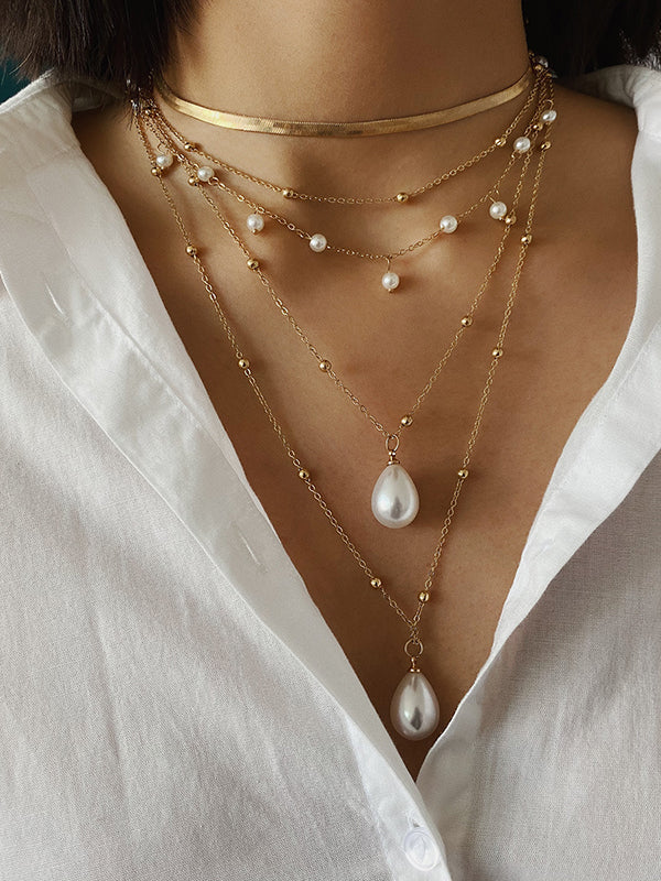 Collier géométrique vintage, tendance, à chaîne