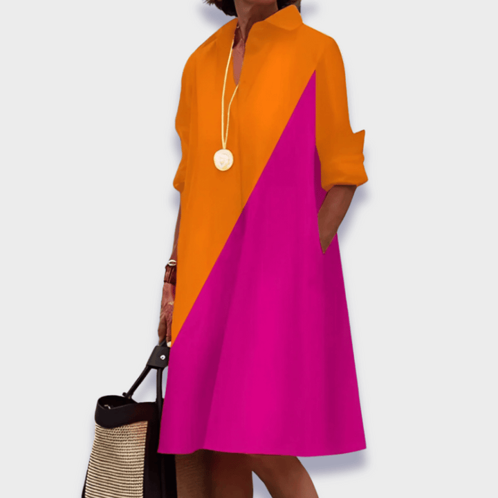 Celeste | Robe Midi à Col Polo