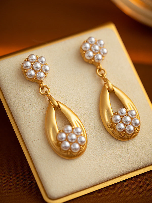 Boucles d'oreilles à chaîne, en forme de fleur