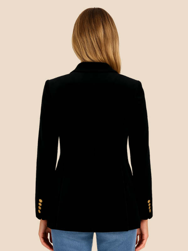 Veste en Velours à Boutons pour Femmes
