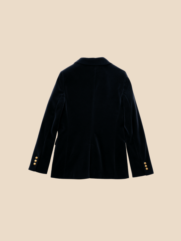 Veste en Velours à Boutons pour Femmes