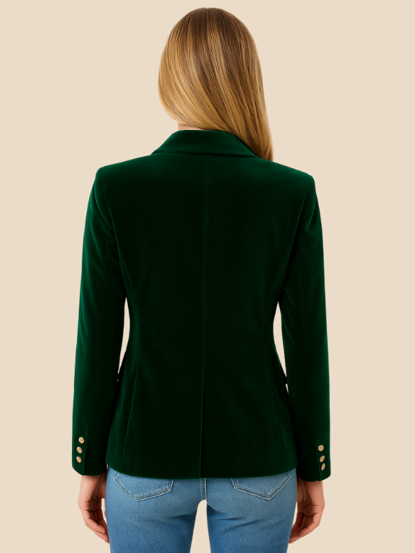 Veste en Velours à Boutons pour Femmes