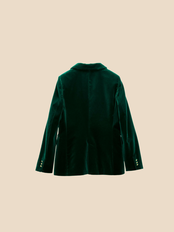 Veste en Velours à Boutons pour Femmes