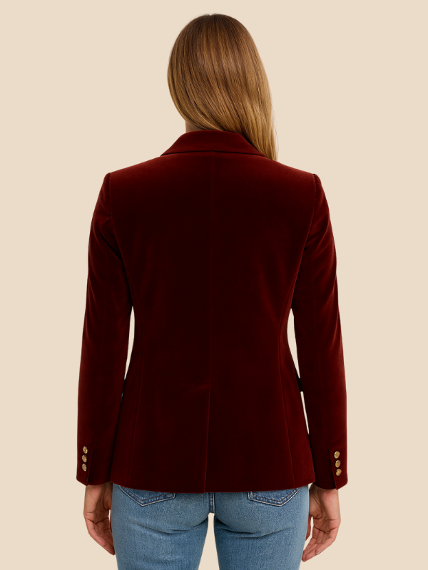 Veste en Velours à Boutons pour Femmes