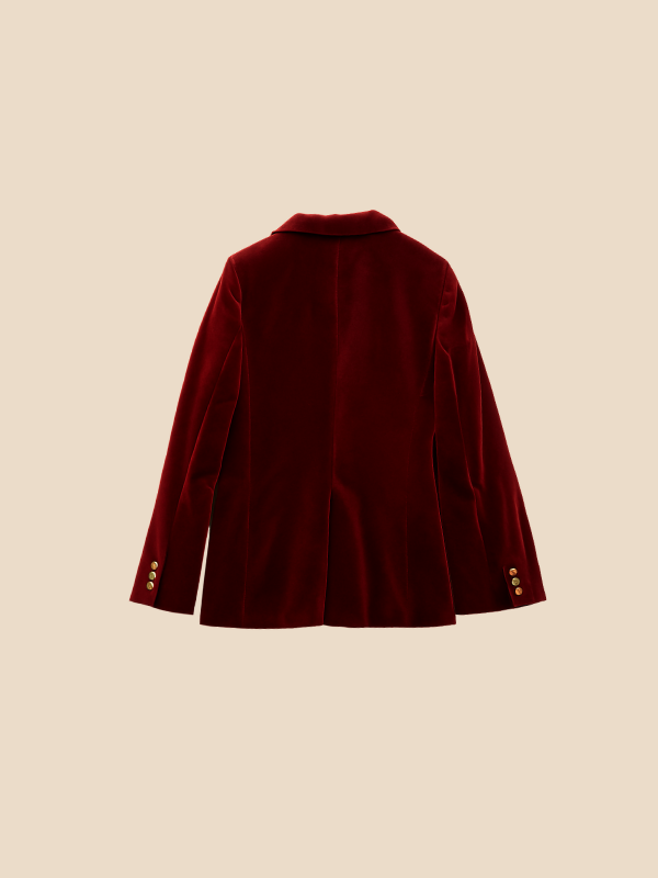 Veste en Velours à Boutons pour Femmes
