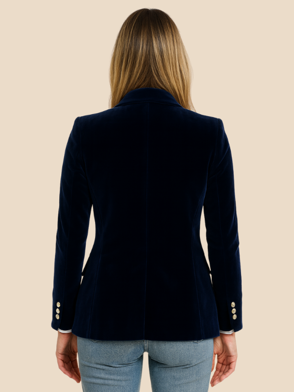 Veste en Velours à Boutons pour Femmes
