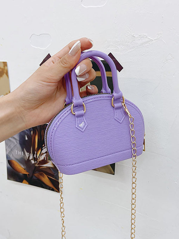 Sac besace géométrique à chaîne, à fermeture éclair