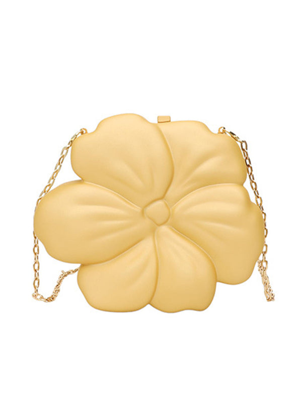 Sac bandoulière brillant à chaîne, en forme de fleur