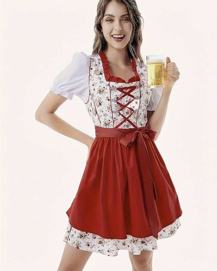 Robe Dirndl à motifs floraux pour femmes | Festif