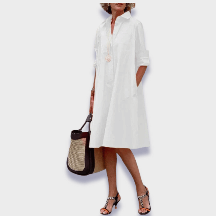 Celeste | Robe Midi à Col Polo