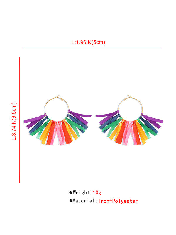 Boucles d'oreilles pendantes couleur contrastée