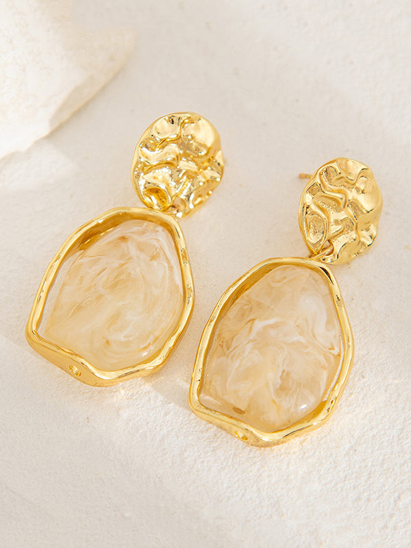 Boucles d'oreilles géométriques brillantes à coupe irrégulière