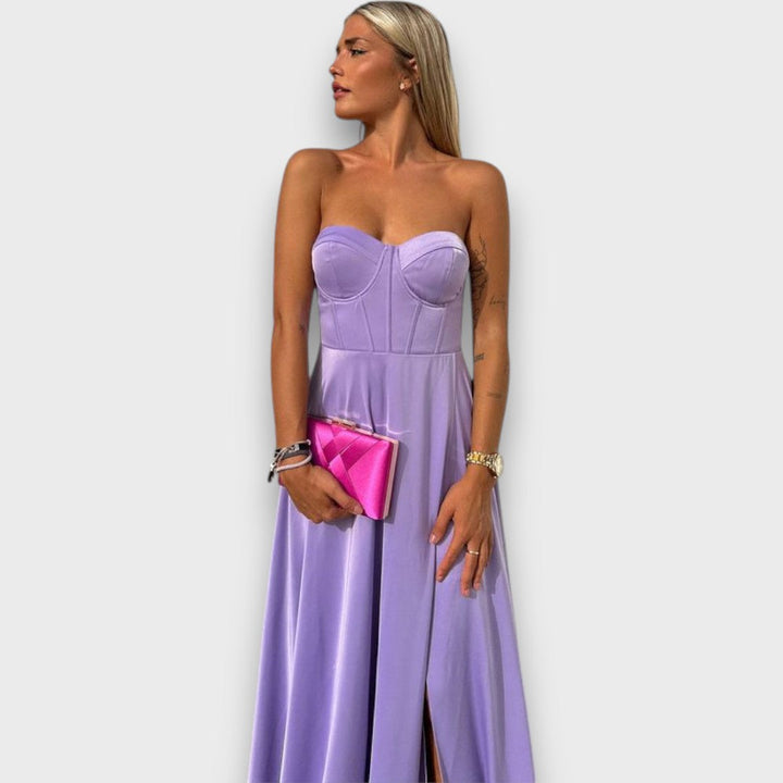 Victoria – Robe de soirée sans épaules avec lacets au dos