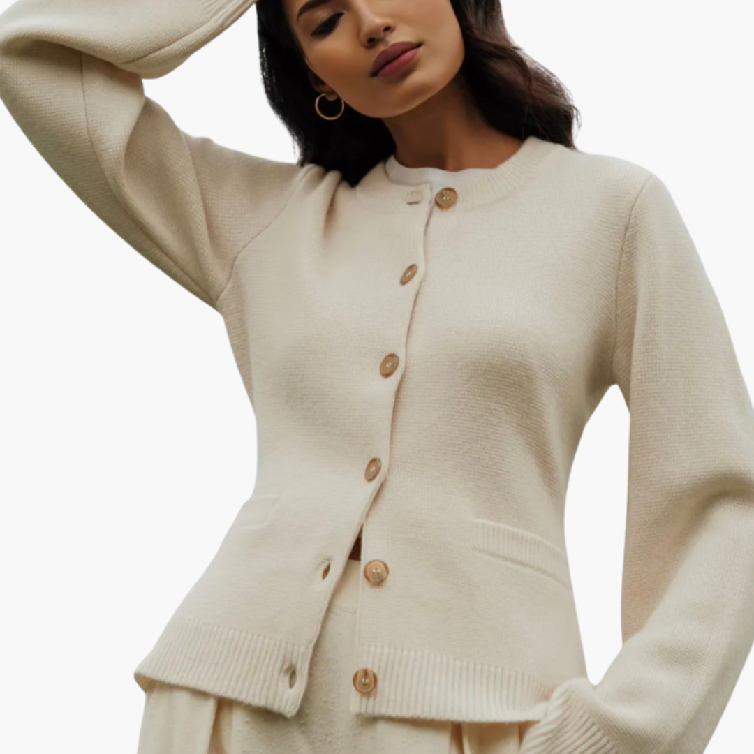Gilet pour femmes avec boutons et col rond