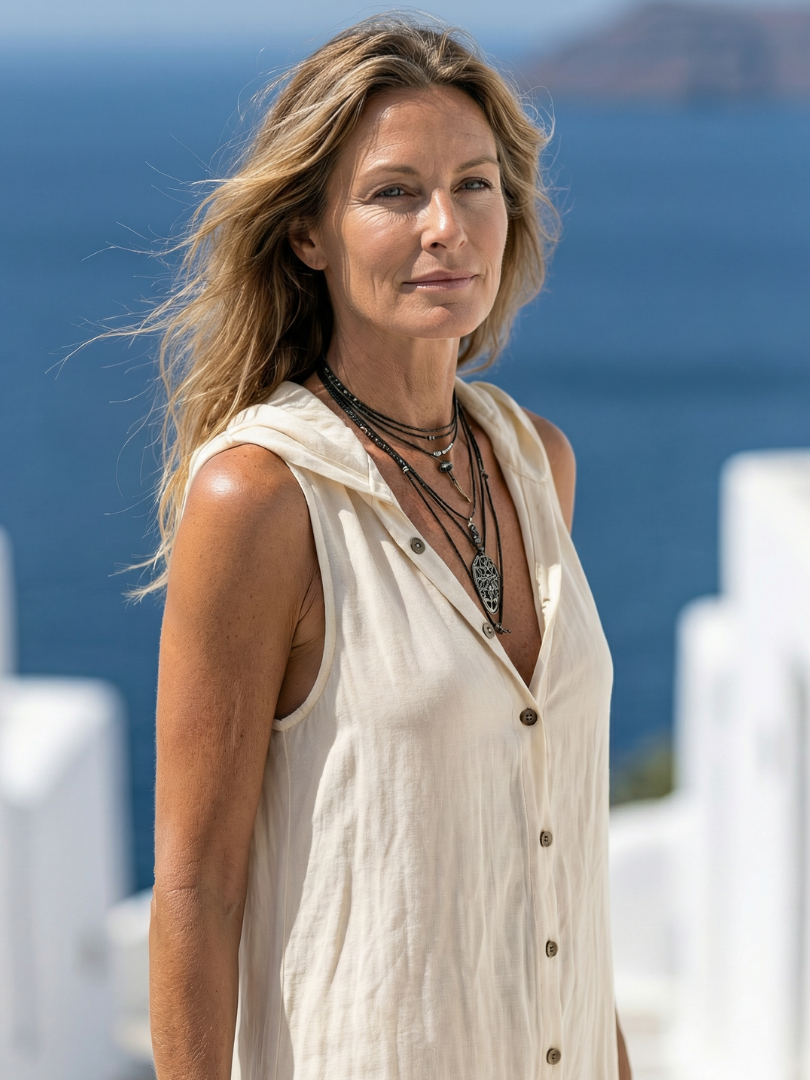 Marleen | Robe maxi avec capuche et boutonnière
