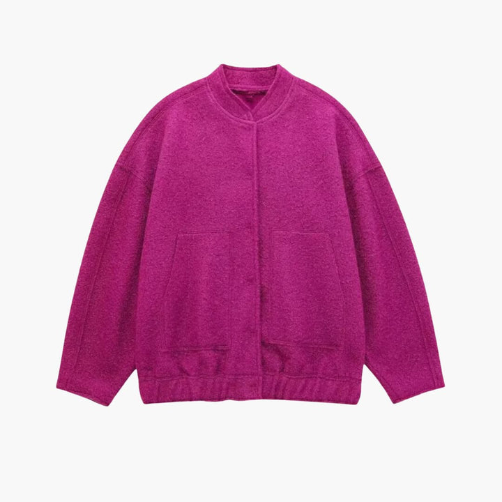 Veste oversized pour femmes avec design à l'avant ouvert et poches plaquées