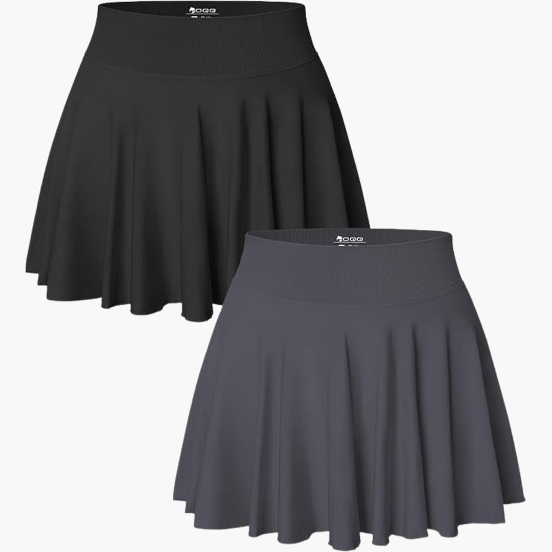 Pack de 2 jupes mini pour femmes avec taille haute et ceinture extensible