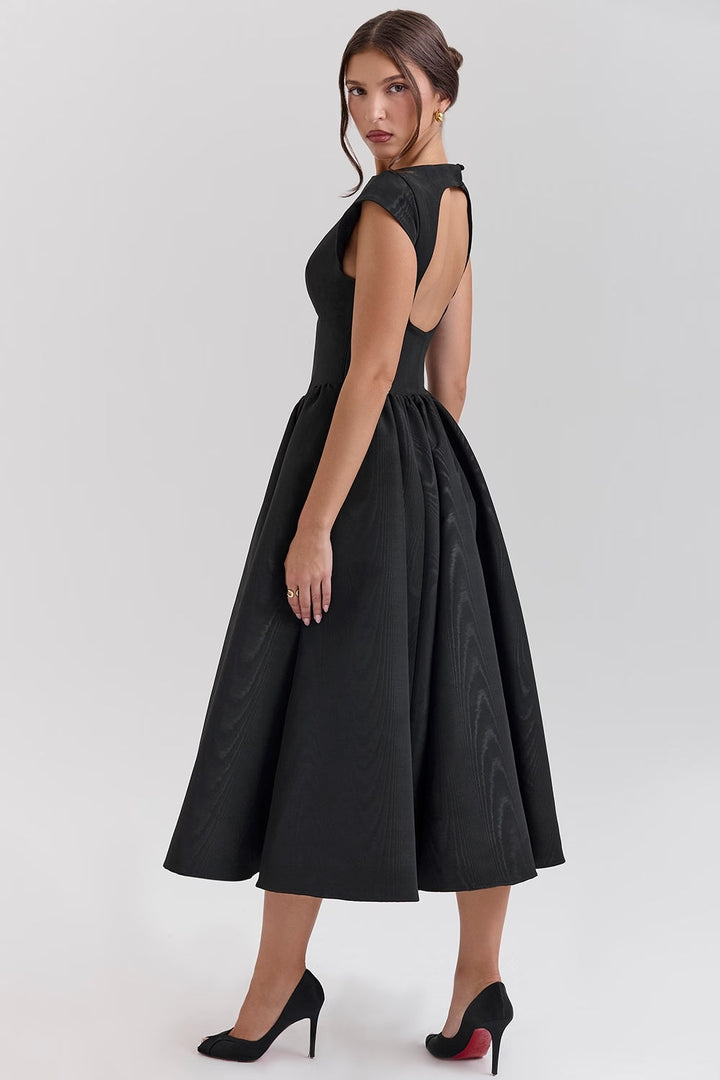 Robe Midi à Manches Courtes pour Femme Invité de Mariage