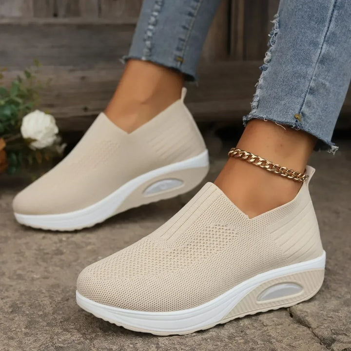 Hermina - Baskets Slip-On pour Femmes avec Structure Tricotée