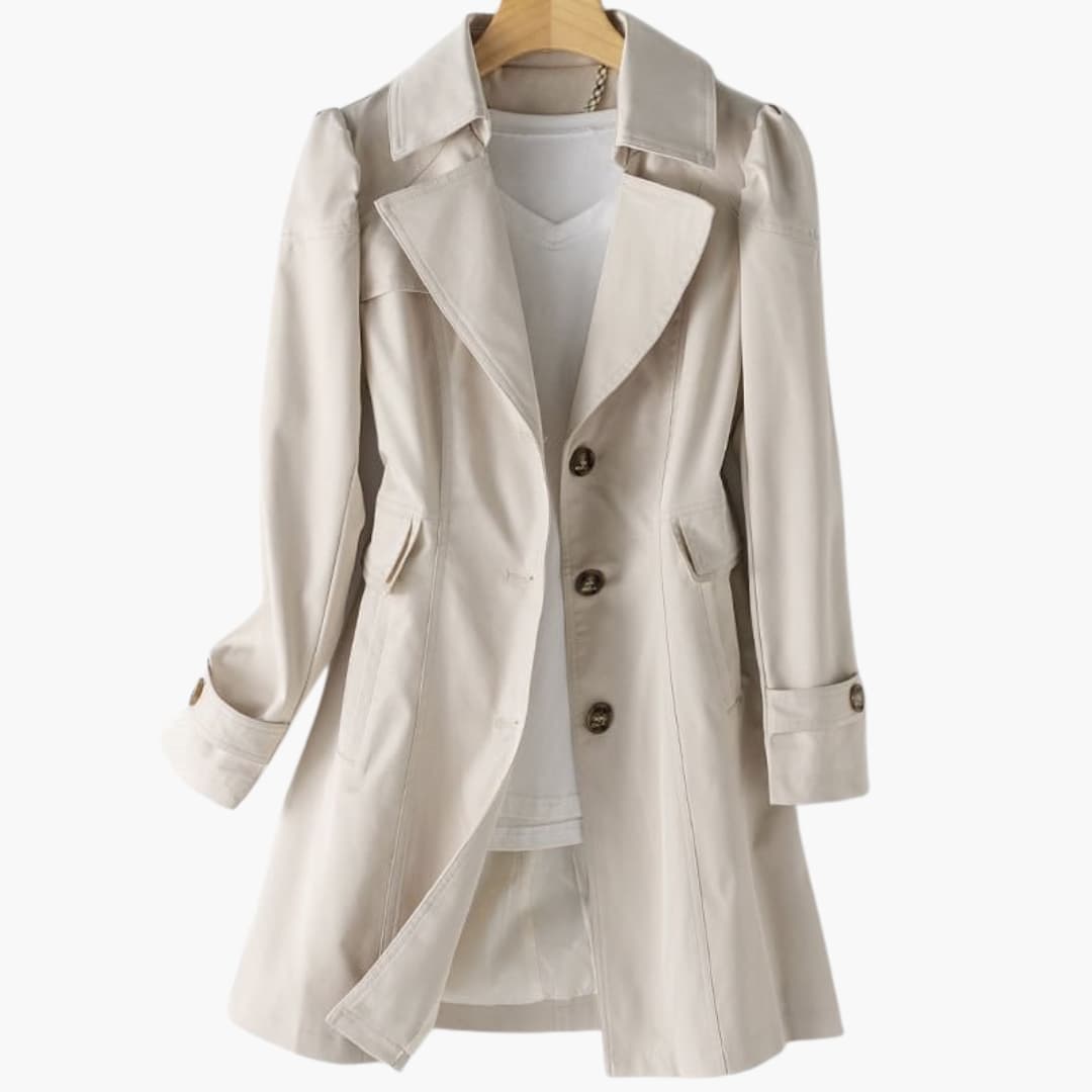 Manteau trench pour femmes avec fermeture à double bouton et taille ajustable