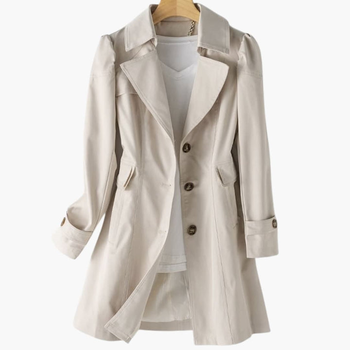 Manteau trench pour femmes avec fermeture à double bouton et taille ajustable
