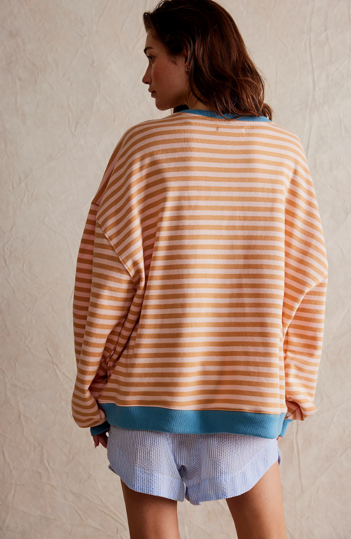 Pull à manches longues décontracté pour femmes avec col rond